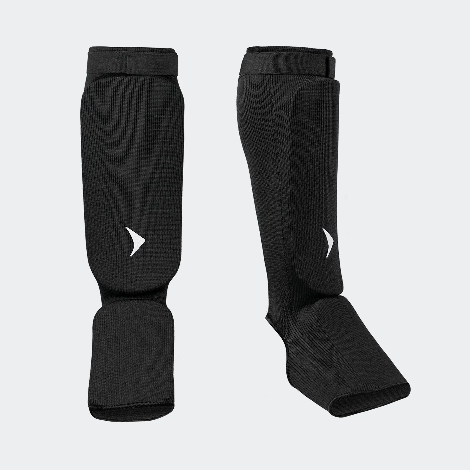 Slip-On Shin Guards – PU Leather – Black  Professional Combat Sports Manufacturer